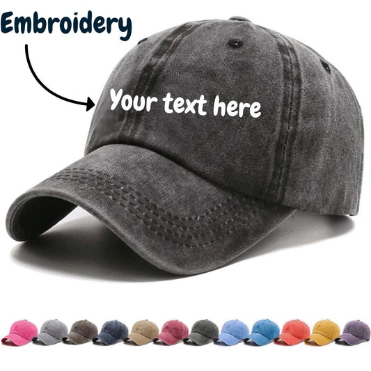 Customized Embroidered Dad hats - Vintage wash distressed caps