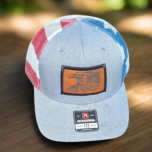 Patriotic Eagle variety leather patch hat